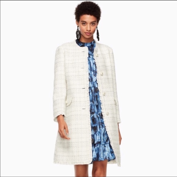 Kate Spade Sparkle Tweed Coat Nwt 
